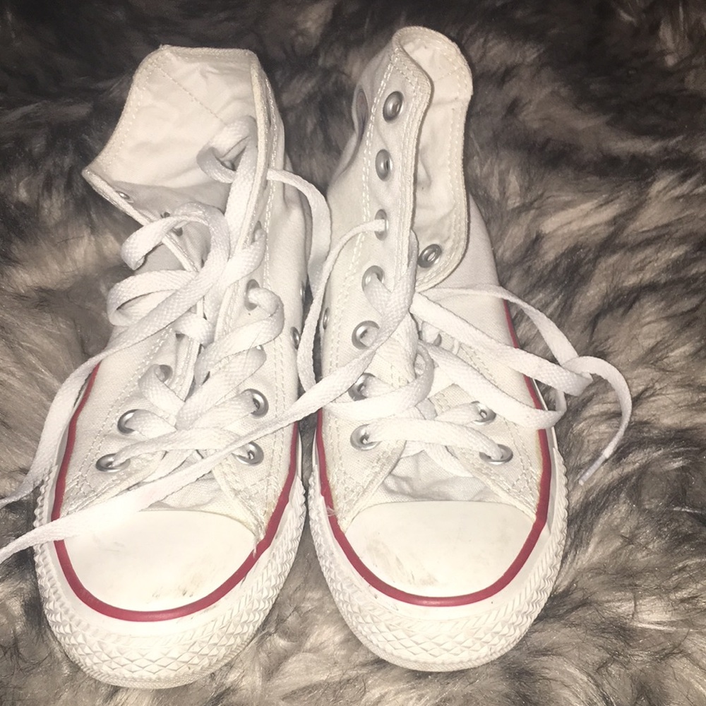 Classic white high top converse